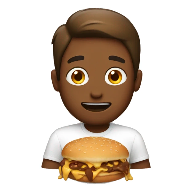 guy eating brown sticker