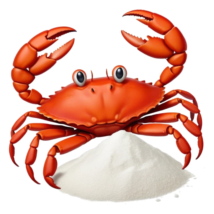 Make a crab snorting a pile of powdered sugar  sticker