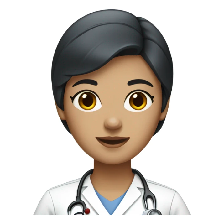 black short hair female nurse （no stethoscope） sticker