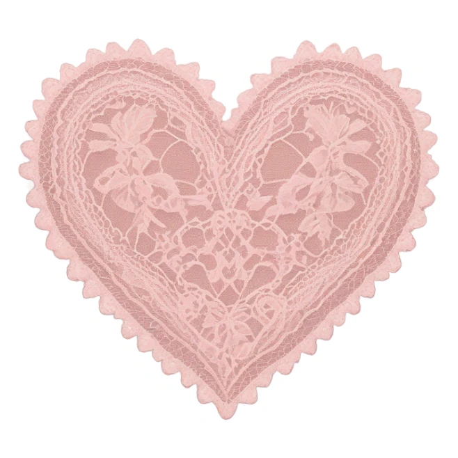 valentine’s day pink lace heart sticker