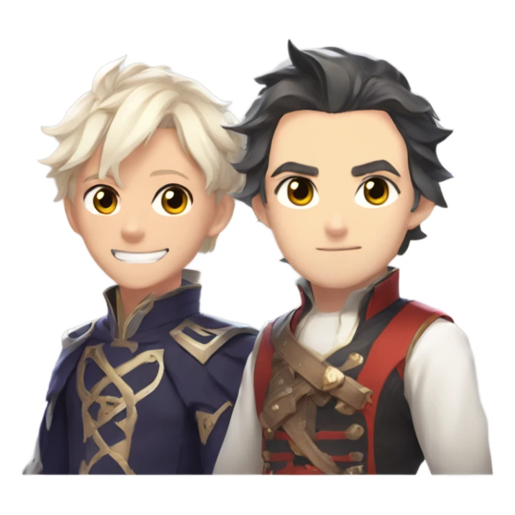 Neuvilette and Wristoley from genshin sticker