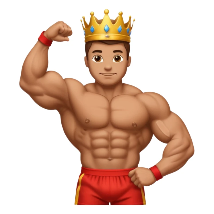 muscle arm emoji body builder king emoji GIF sticker