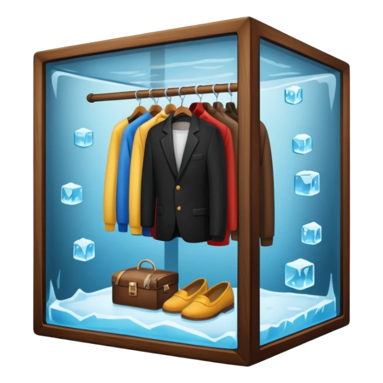 closet inside a large ice cube sticker