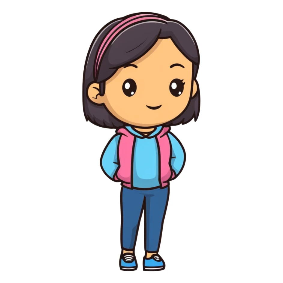 Latina girl with straight hair sticker