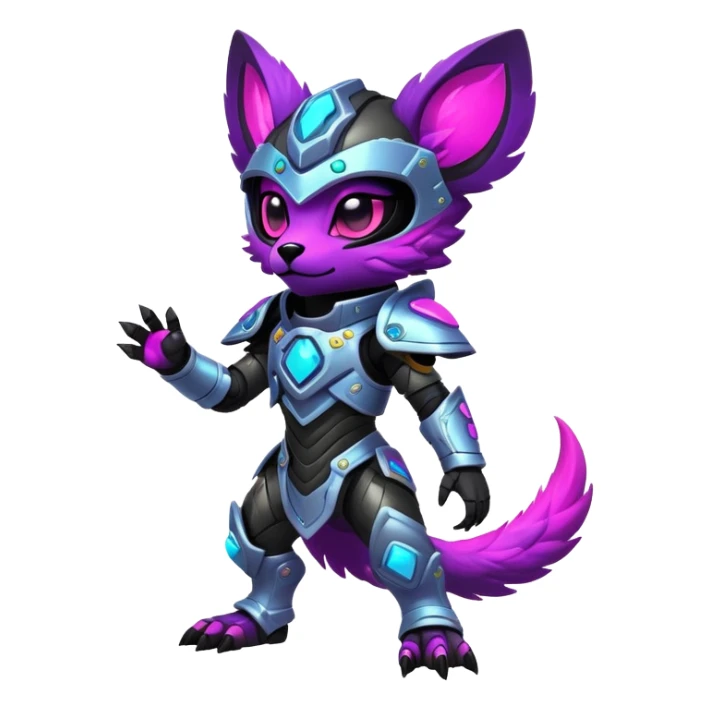 Epic Edgy Cute Colorful Vibrant Dark Nebula Modern Vernid-Protogen-creature-animal, full body sticker