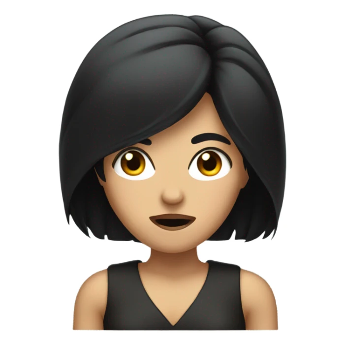 Ç A wheat-skinned woman with black hair, extremely angry sticker