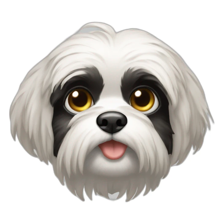 Shitzu, preta e branca, mancha preta em somente um dos olhos sticker