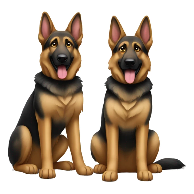 Two German shepherd dogs sitting full body sticker