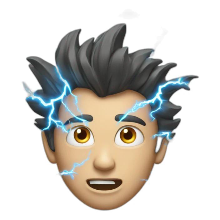 guy with much energy. Has lightning in his eye and around him, looks like he is about to explode and run sticker