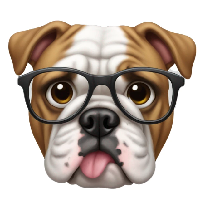 Bulldog wearing glasses sticker