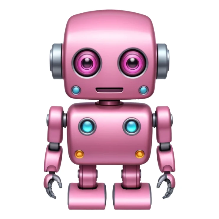 pink robot with only 3 eyes sticker