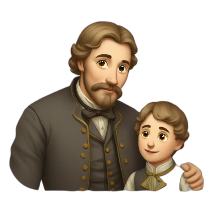 Father and son from Russian nineteen century family sticker