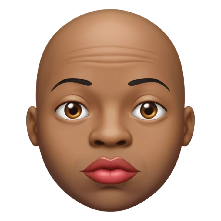 A bald man with a very very very big lips sticker