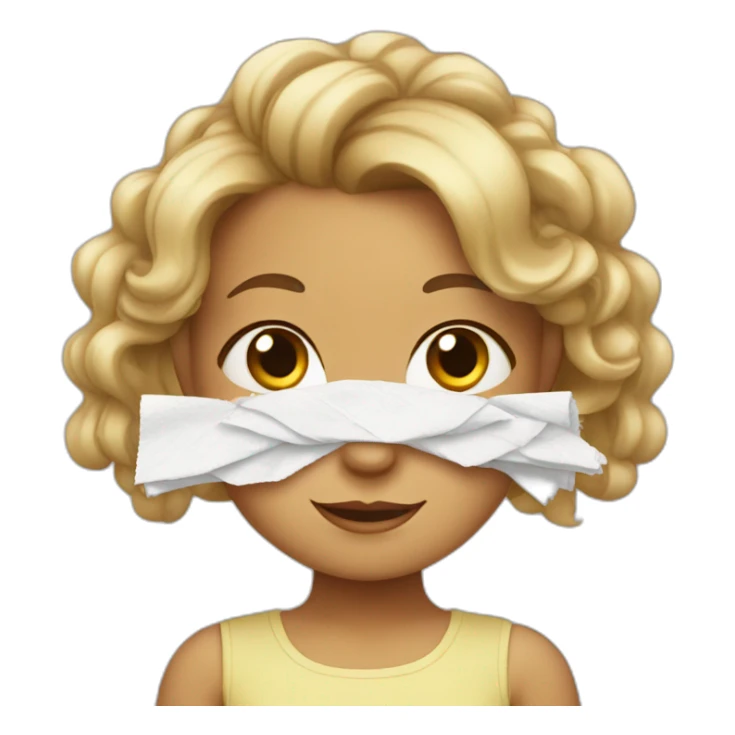 Little girl with napkins in her hair sticker