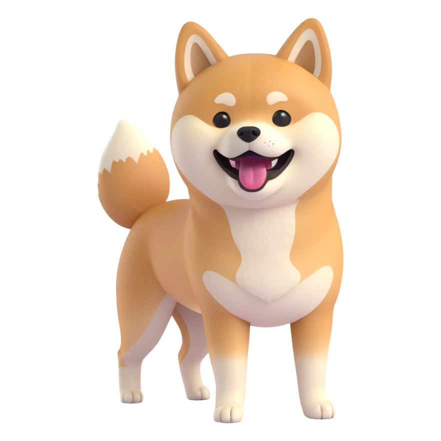 shiba inu standing, laughing sticker
