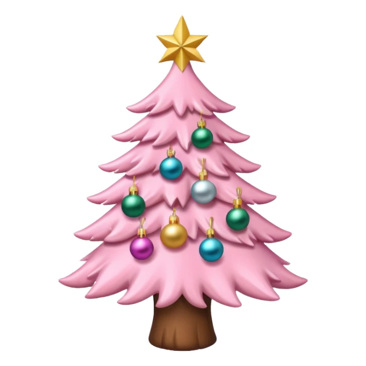 an aesthetic baby pink  christmas tre sticker