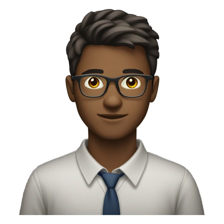 young man of about 20 years old, networker and trader with glasses sticker