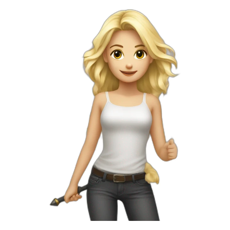 Une fée blonde avec des ailes et wand sticker