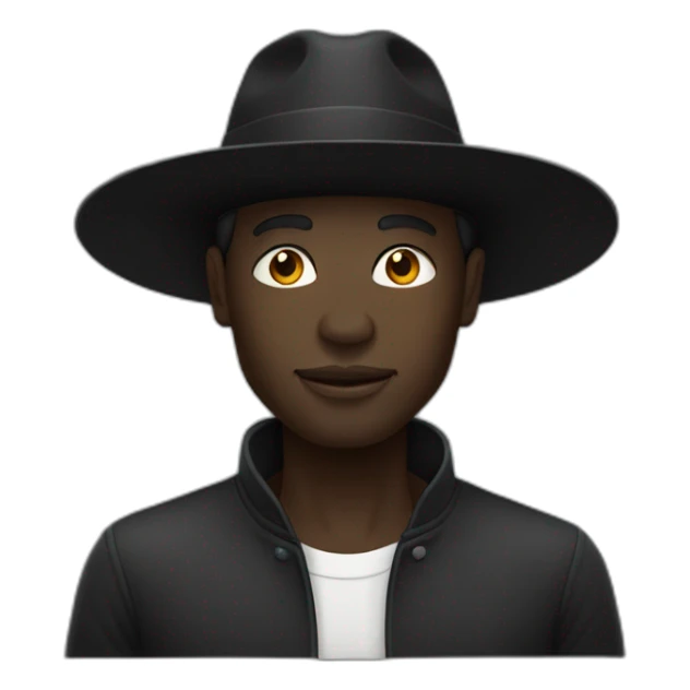 ghanaian man with wide-brimmed black hat sticker