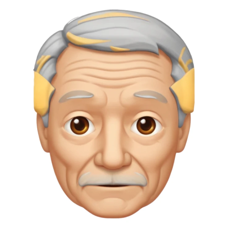 señor muy mayor pelo gris sin bigote sticker