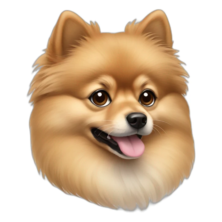 Beige Pomeranian with darker brown nose area sticker