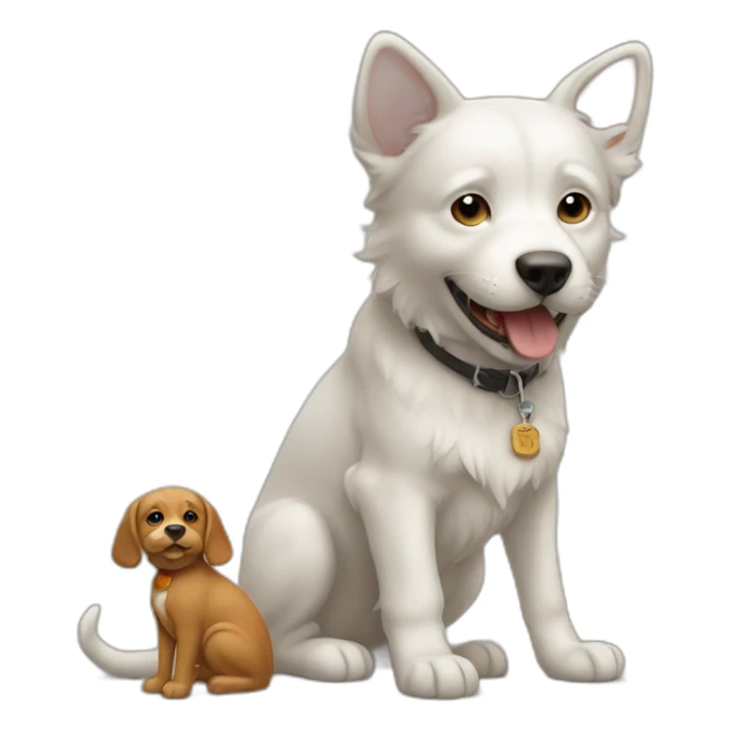 un chat qui joue avec un chien sticker