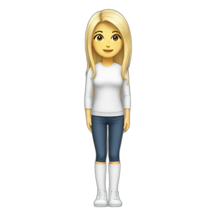 girl full body white socks sticker