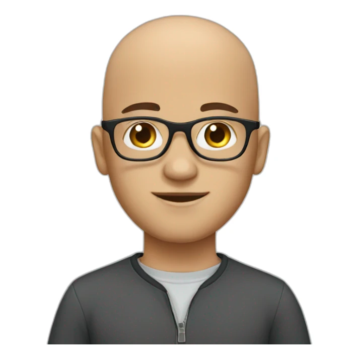 bald boy with glasses and dark hair sticker