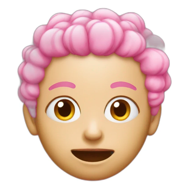 Pink bobble with x eyes and no hair sticker