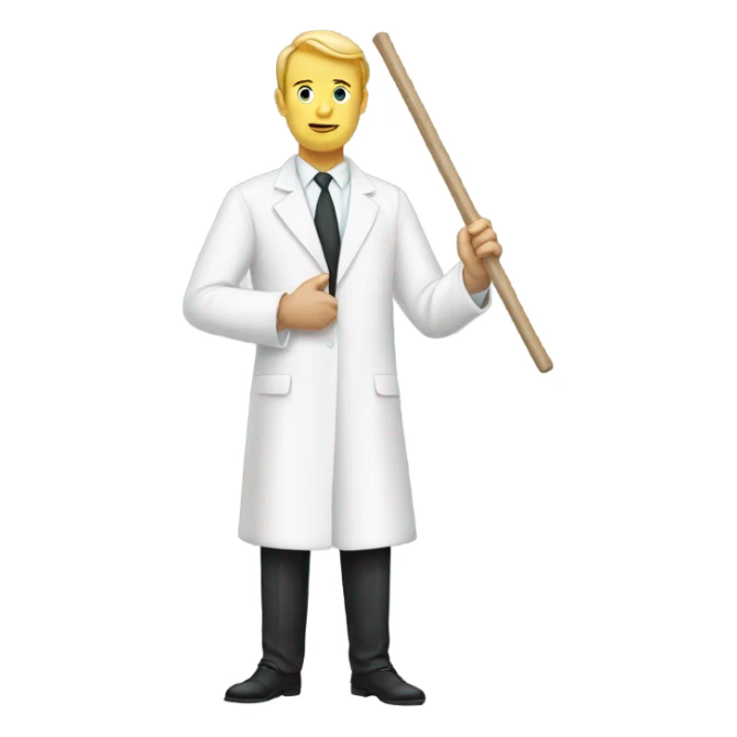 white man holding placard on stick sticker