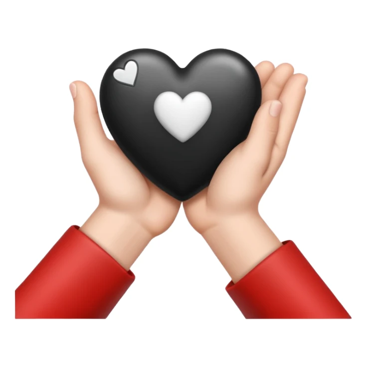  black and white heart in hand sticker