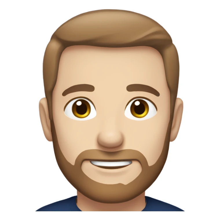 irish man light blue eyes, brown short receding hair and short beard, wearing a smart navy blue jumper. sticker