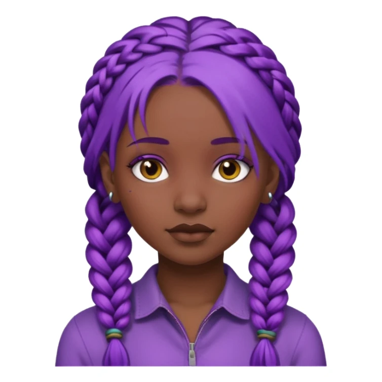 Dark skinned and purpled haired deaf girl. sticker