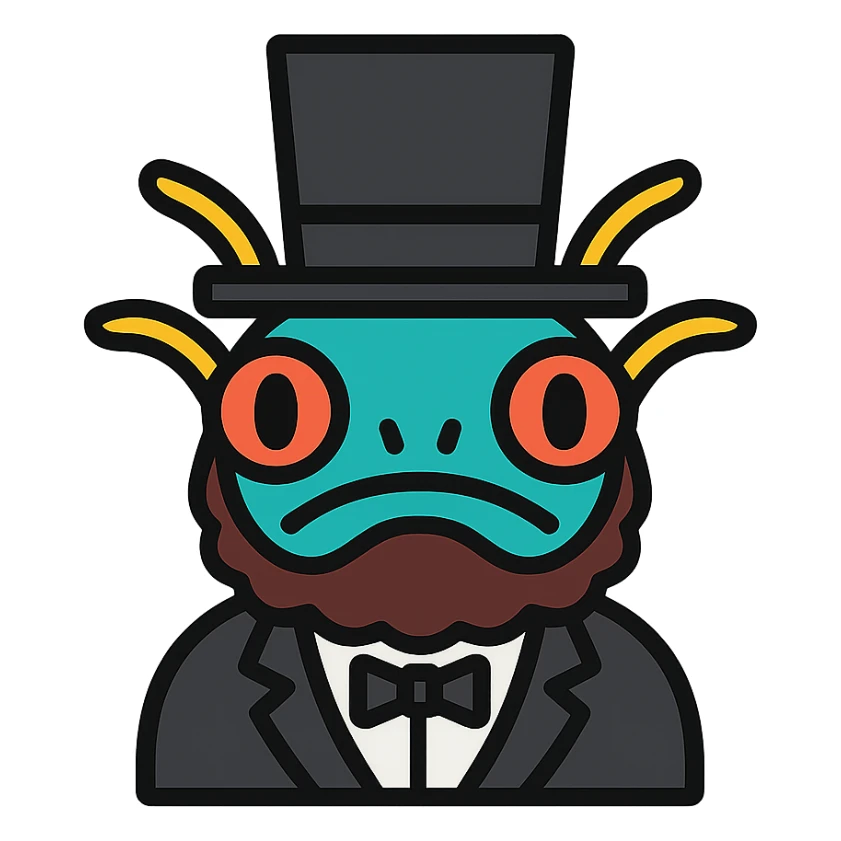 A murloc from World of Warcraft dressed as Abraham Lincoln sticker