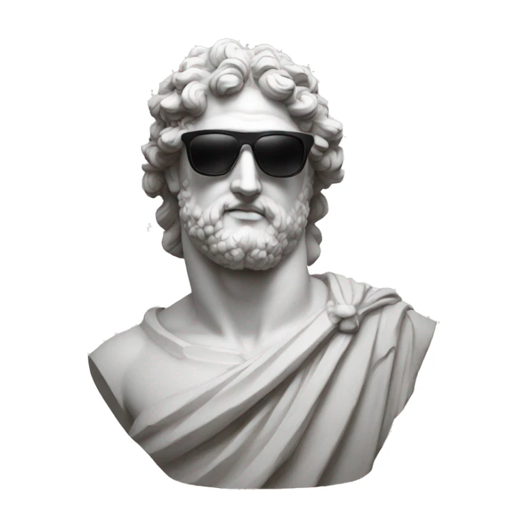 Greek sculpture wearing sunglasses sticker