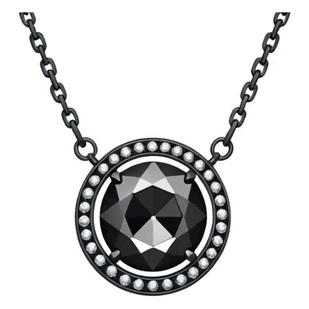 Realistic detailed luxury necklace made from black diamond sticker