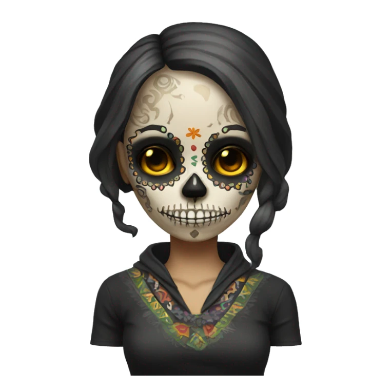 Skull girl mexican full body sticker