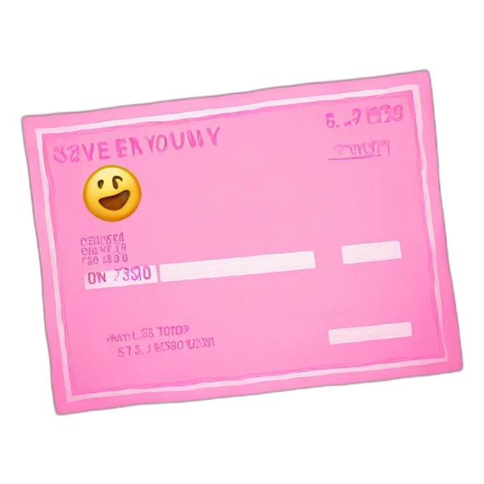 make a check that is pink sticker
