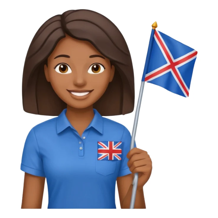 blue  Flag holder black woman sticker