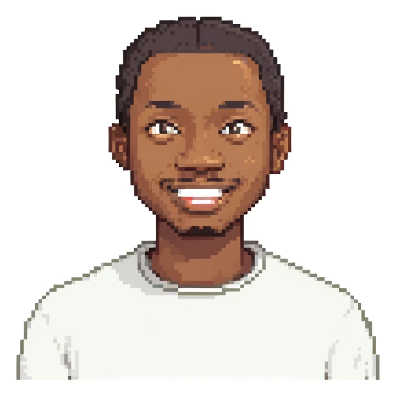 Black man with a friendly expression sticker
