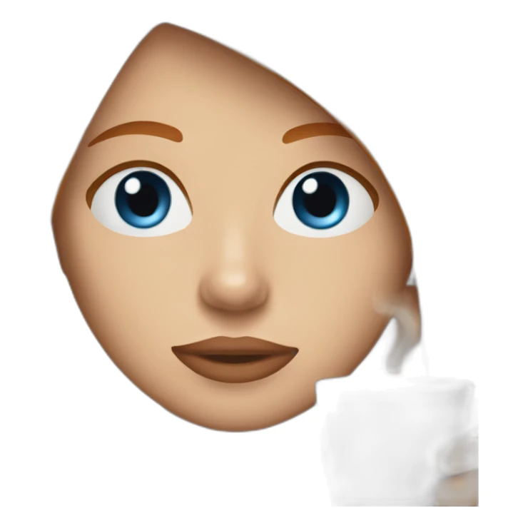 Ginger straight hair and blue eyes woman drinking a coffee sticker