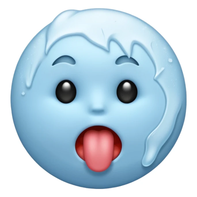 a cold circle emoji with its sticking its tong out sticker