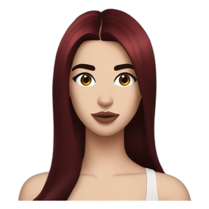 Dua Lipa with dark red hair sticker