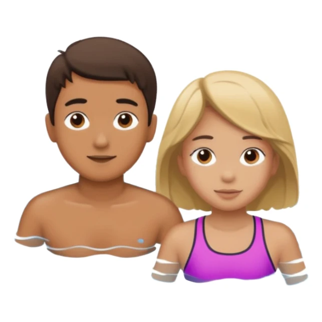 Swimming boy, swimming girl sticker