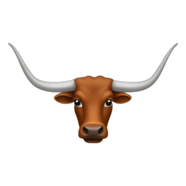 bull, Texas Longhorn with solid brown face, long long long long horns sticker