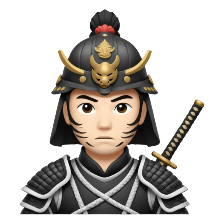 I want a black and white samurai. It is for an icon. sticker