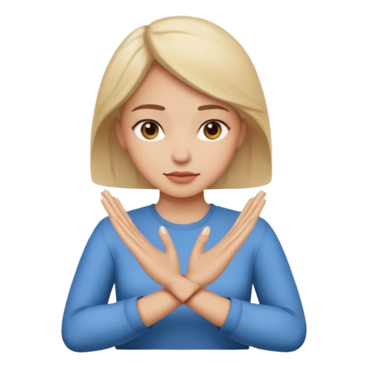 decision gesture women cross hands signal no sticker