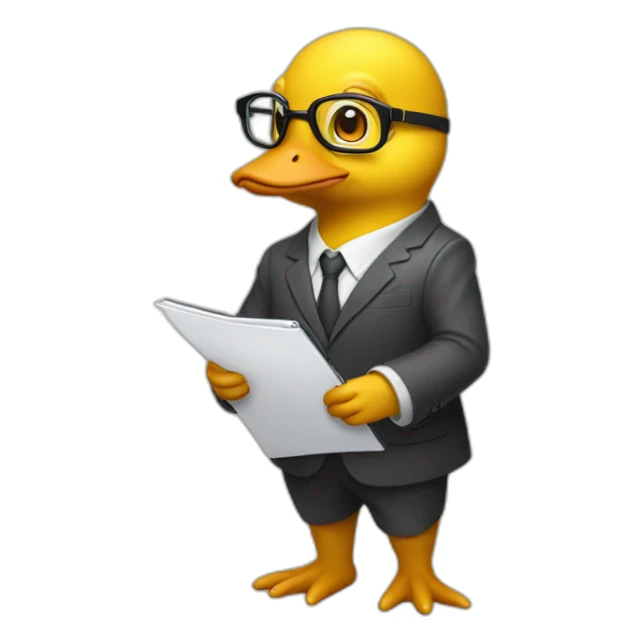 Psyduck therapist blazer glasses with clipboard on the hands sticker