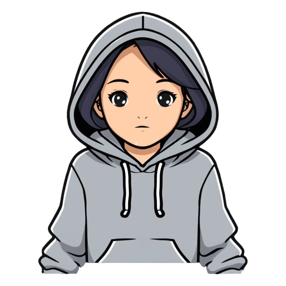 girl wearing hoodies sticker