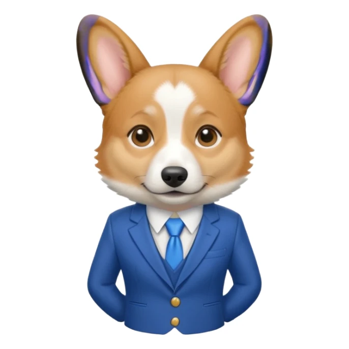 perrita caricatura gorgi gales ejecutiva con ropa celeste sticker